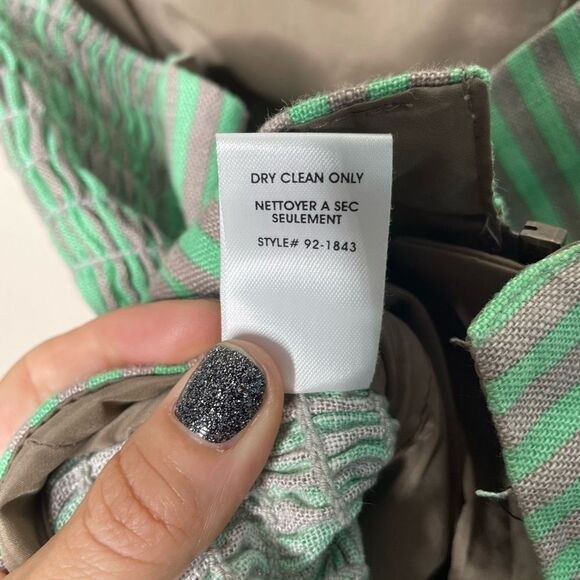 NANETTE LEPORE Green Striped TRELLIS Bustier Corset Top w/ Back Zip Size 6 - Picture 6 of 8